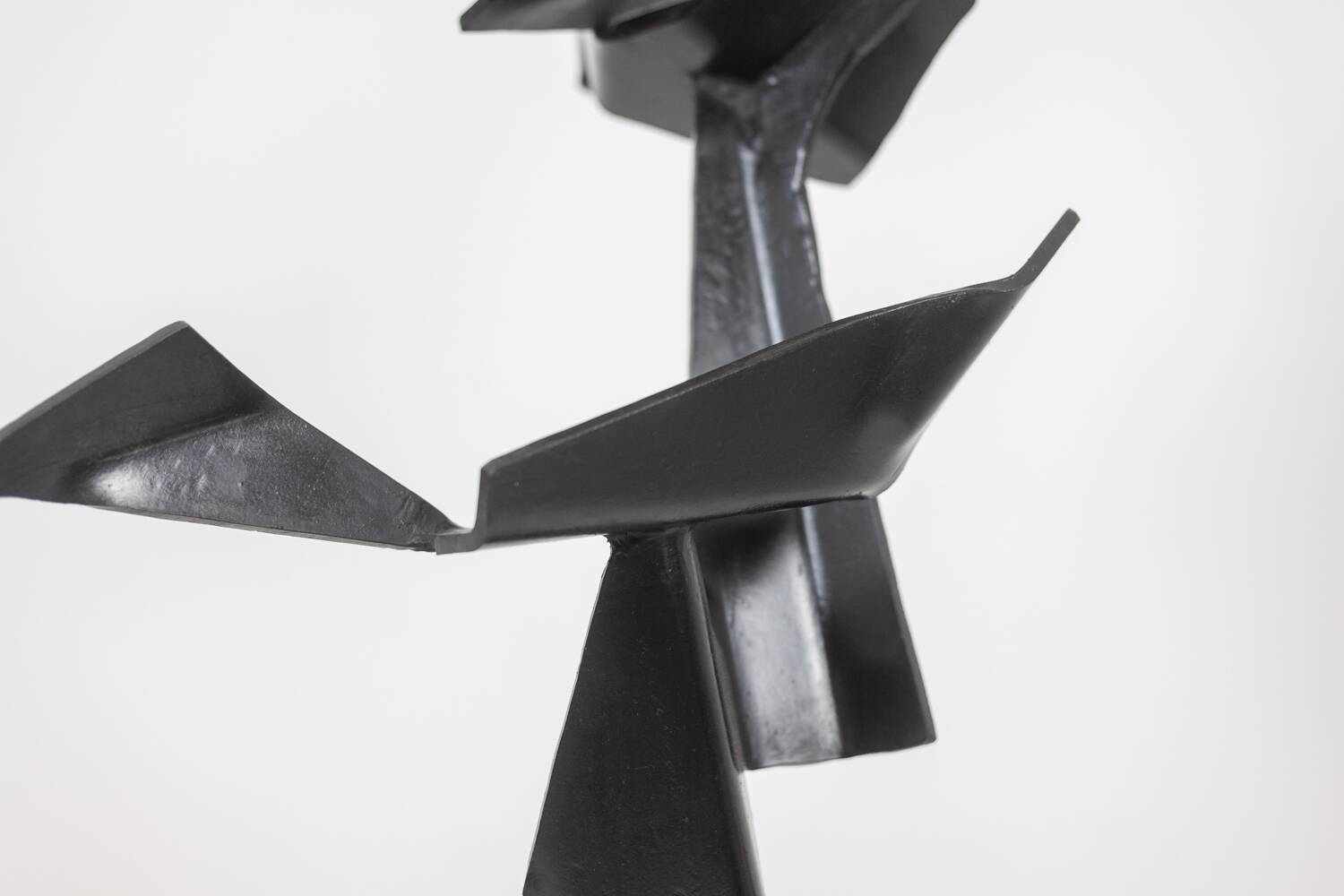 Jean Campa. Geometric sculpture in polished metal. 1980s.