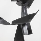 Jean Campa. Geometric sculpture in polished metal. 1980s.