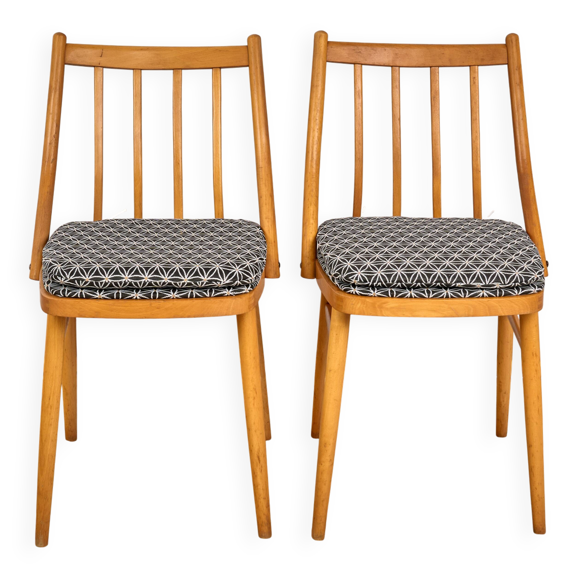 Set of 2 H-214 Dining Chairs by Jindřich Halabala, 1930s, Czechoslovakia