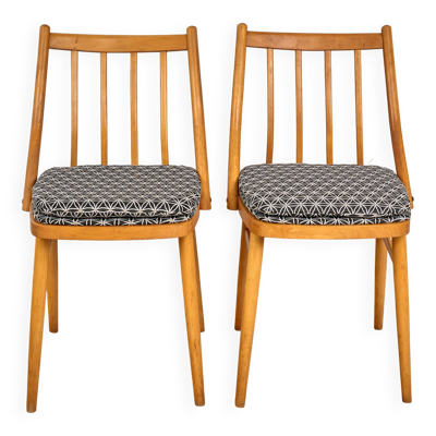 Paire de chaises de salle à manger H-214 par Jindřich Halabala, années 1930, Tchécoslovaquie