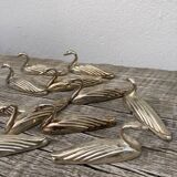 12 duck knife holders in silver metal
