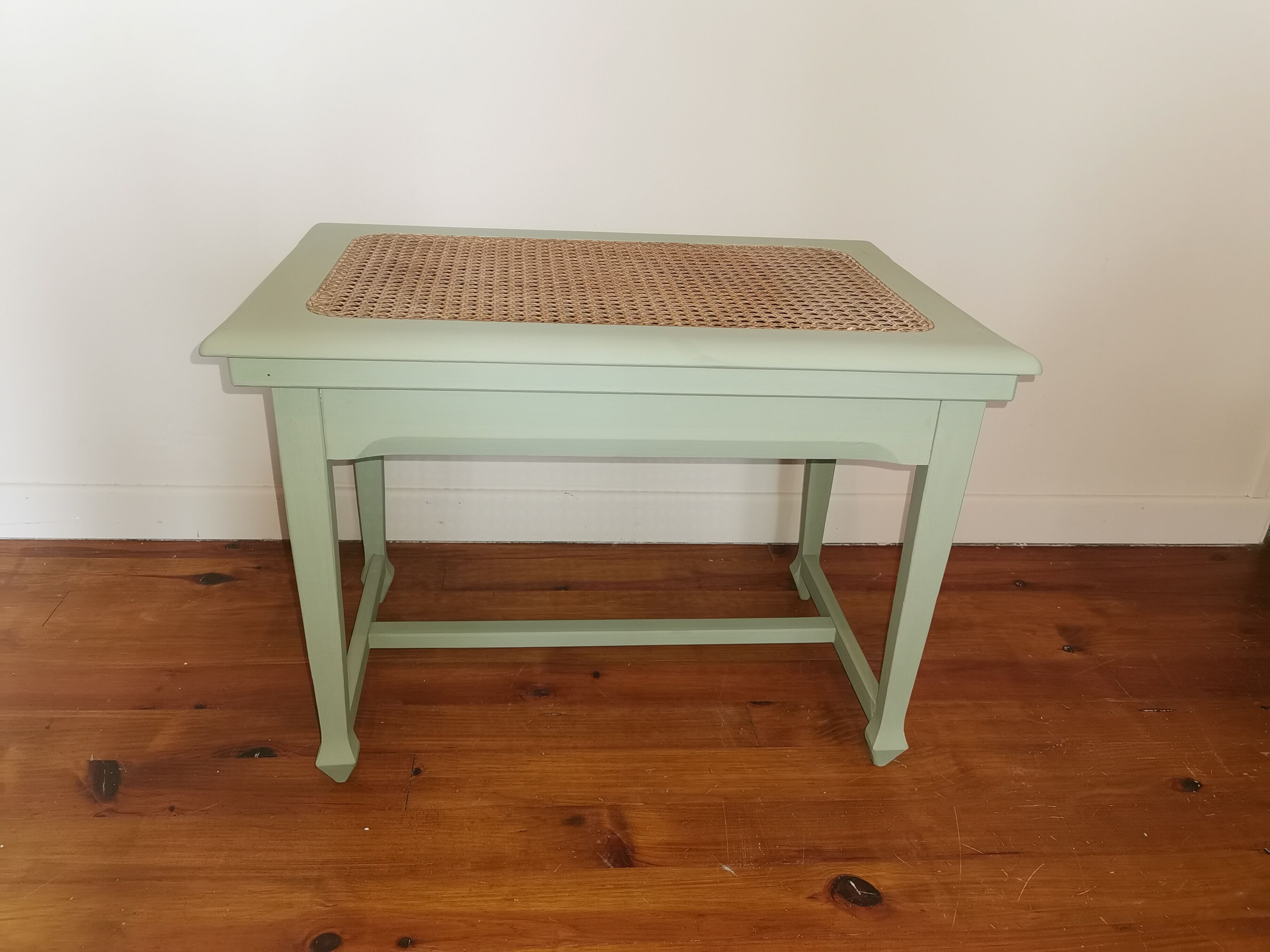 Old wooden bench and revamped canning