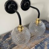 Pair of new electrified ball sconces