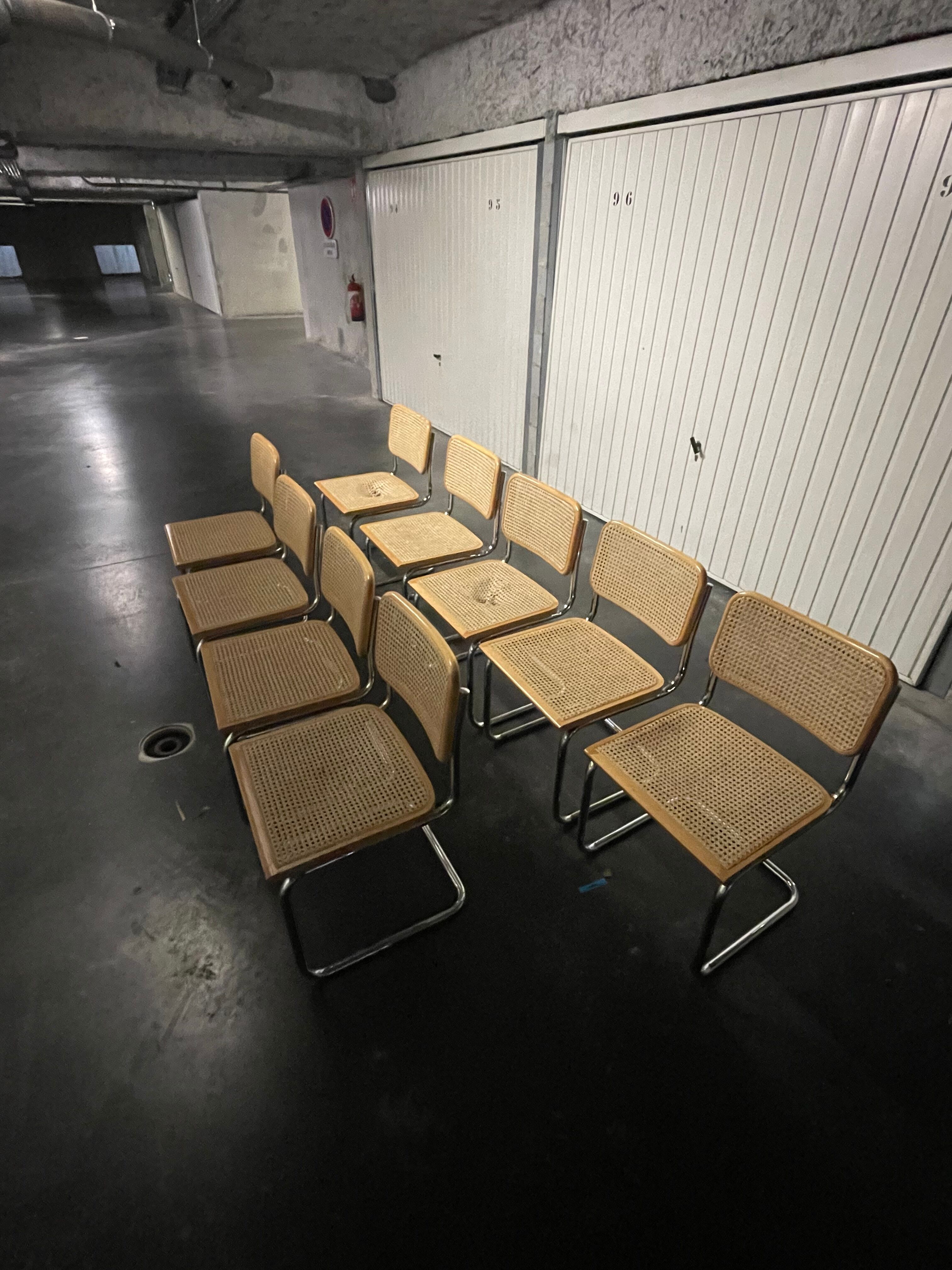 Lot de 9 chaises Cesca B32