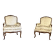 Pair of large Louis XV armchairs stamped Nicolas Quinibert Foliot, Paris, 18th century