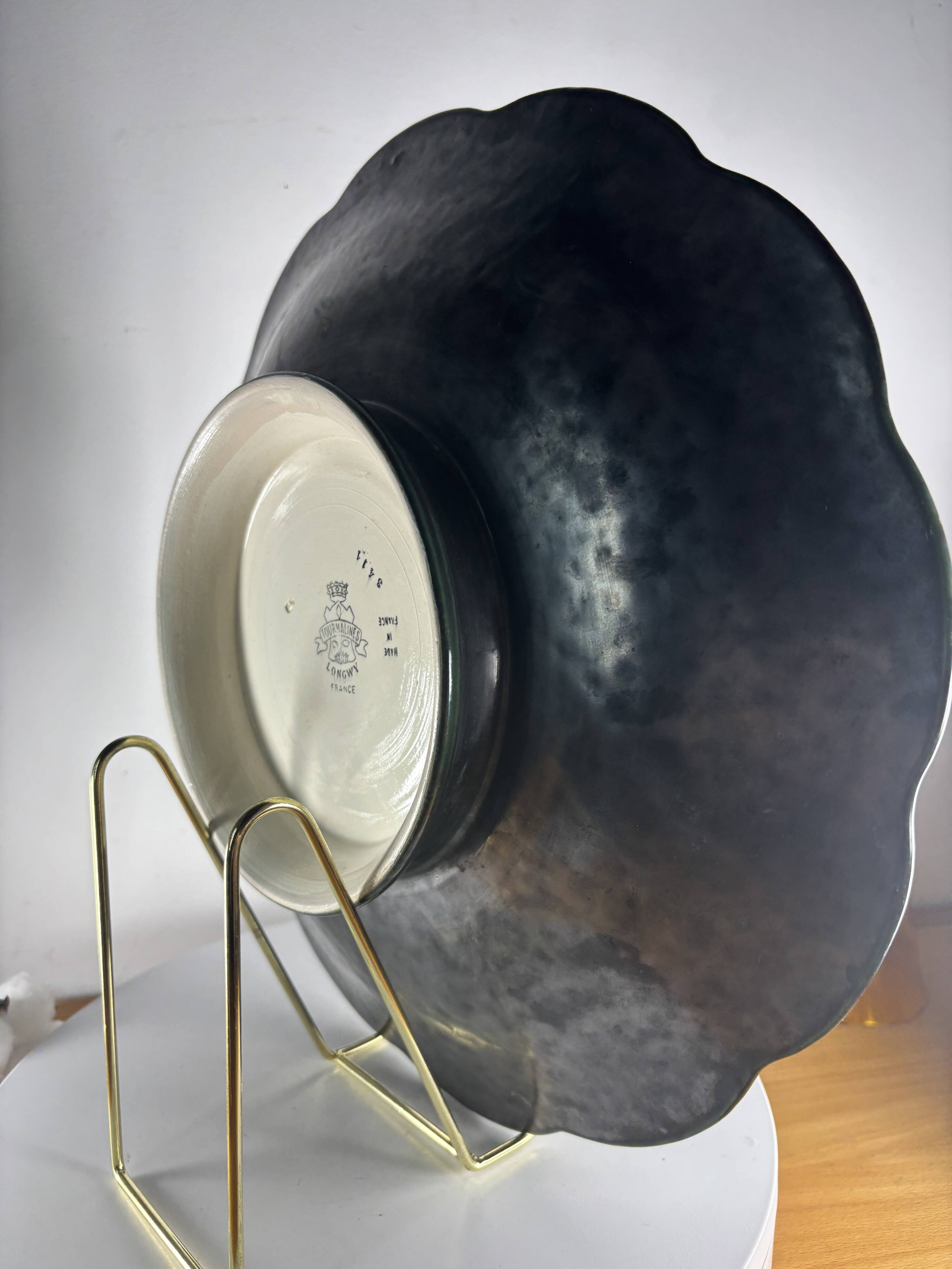 Longwy Tourmaline Platter, France, vintage 1960s, XL