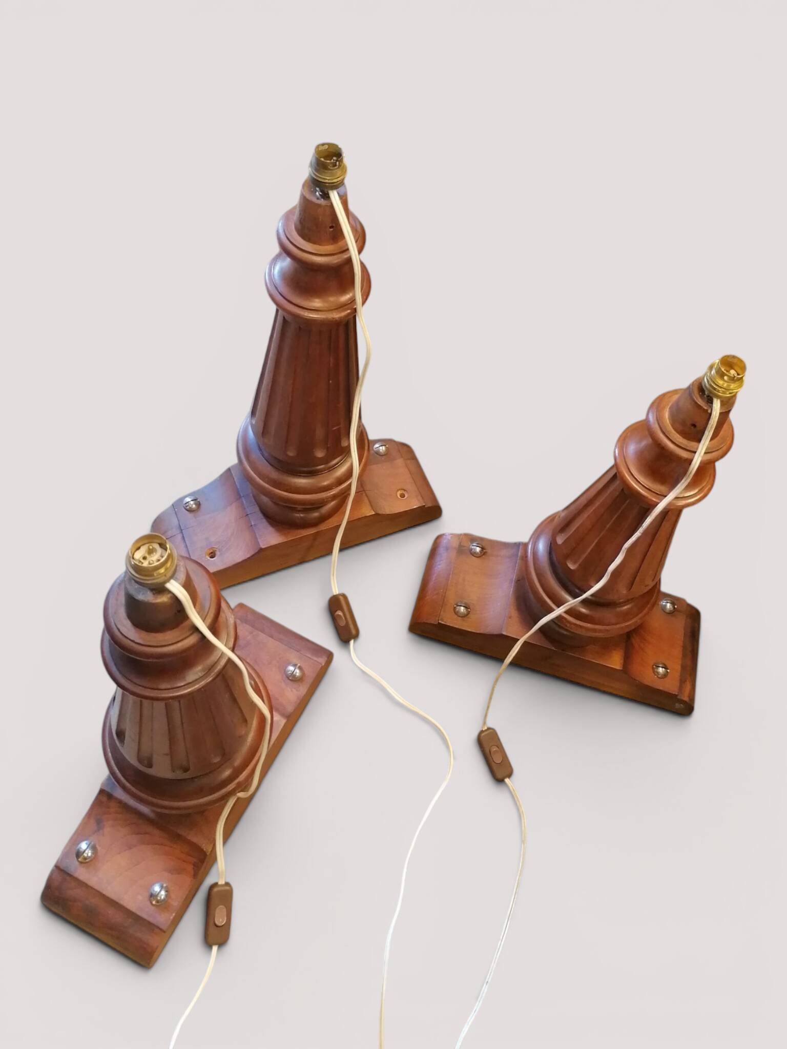 Set of 3 lamp bases in piano feet - Louis XVI style