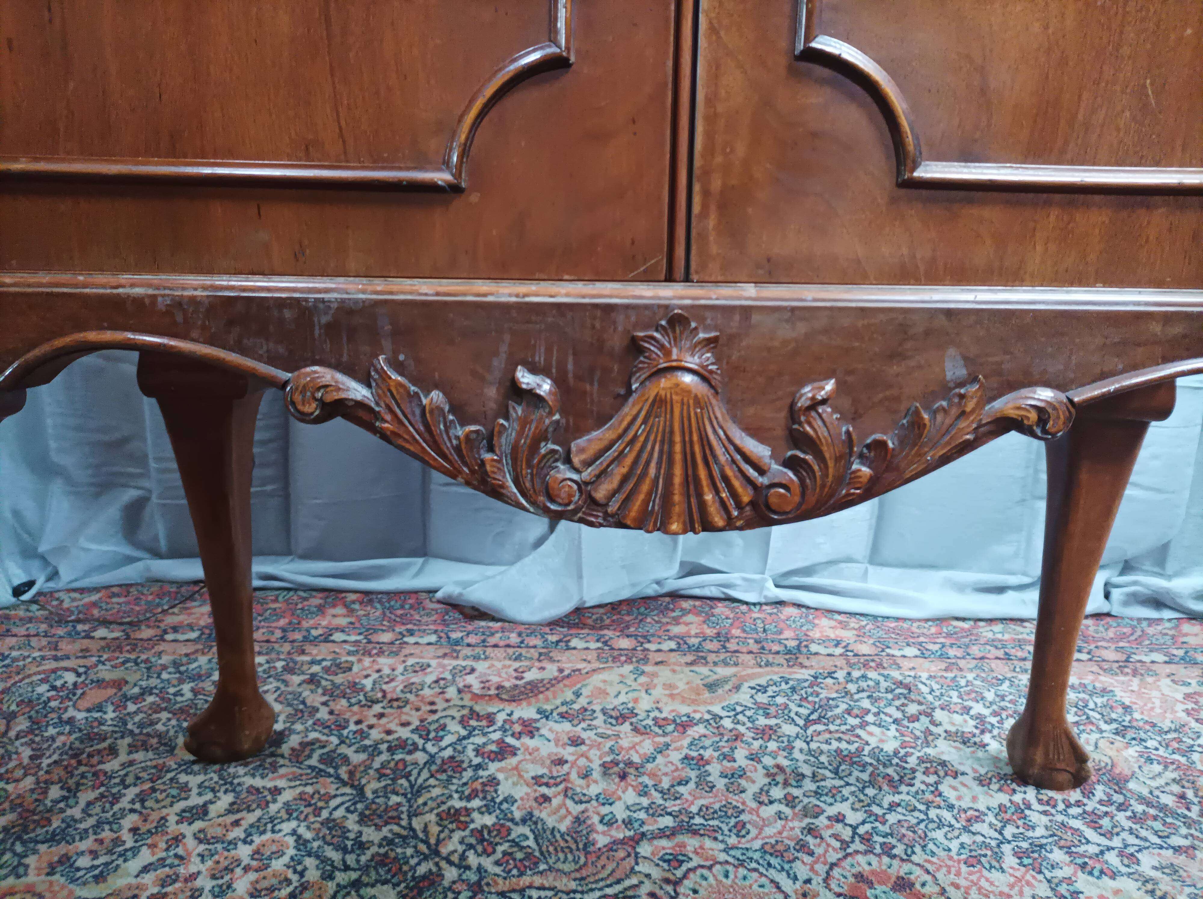 Chippendale mahogany bar cabinet Maison Jellinek in Faubourg Saint Antoine Paris