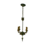 Empire-style chandelier has double patina