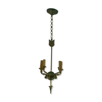 Empire-style chandelier has double patina