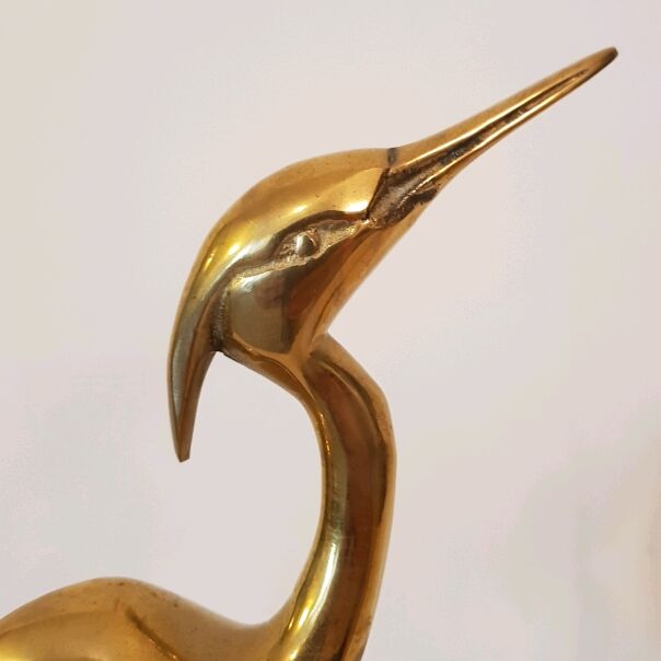 Pair of herons in brass
