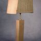 Brutalist lamp in elm and solid oak with a cord shade – 1980s