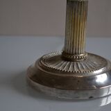 Bouillotte type lamp base in silver metal