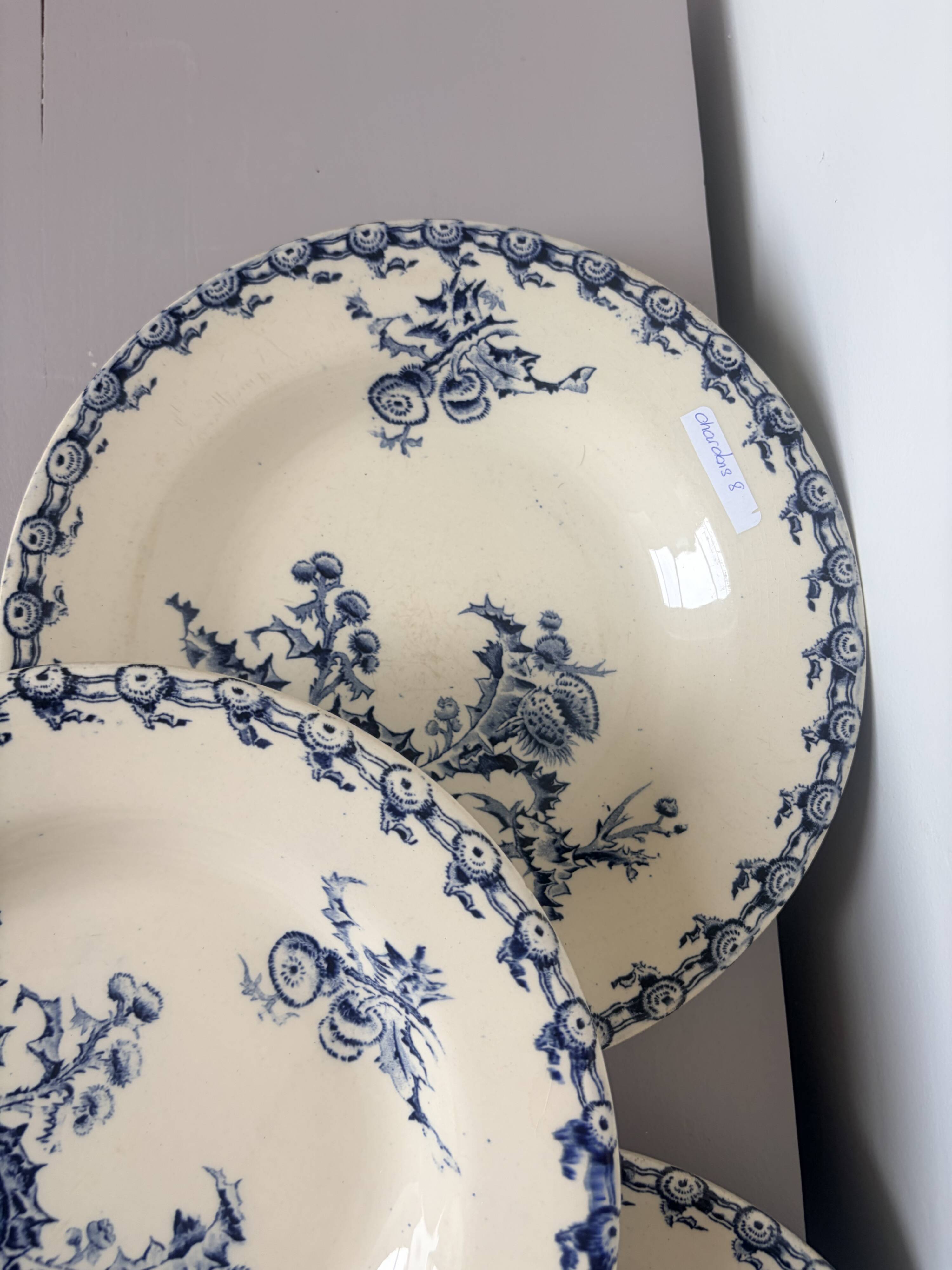 4 assiettes creuses Gien Chardons 260359