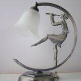 Lampe art déco, danseuse a la flute