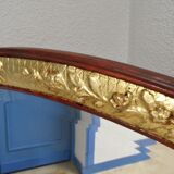 Miroir ovale bois époque moderniste art déco 1910 - 45x80cm