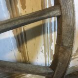 Oak and metal cart wheel
