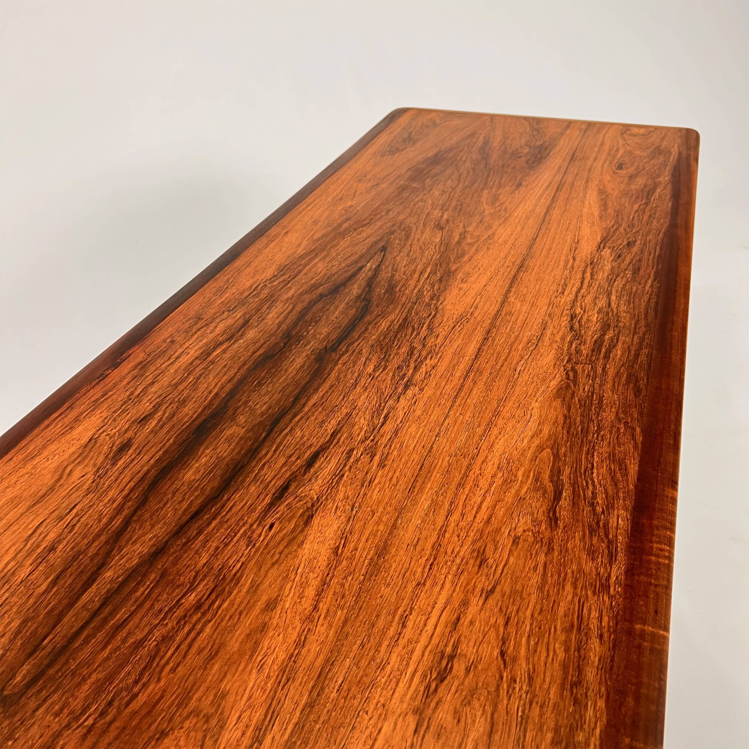 Table basse en palissandre et cuir du milieu du siècle par Topform, années 1960