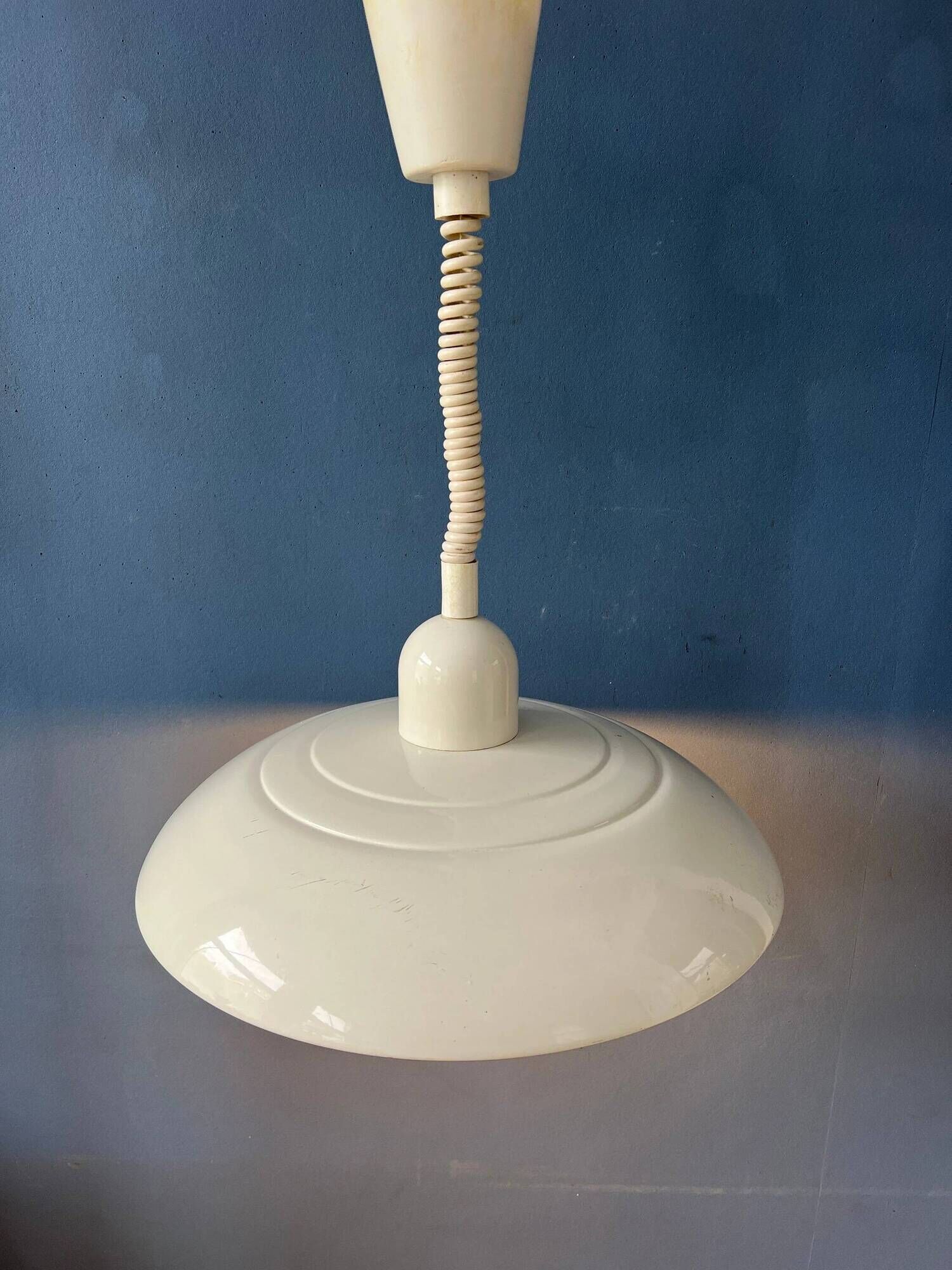 Suspension vintage Space Age en métal beige