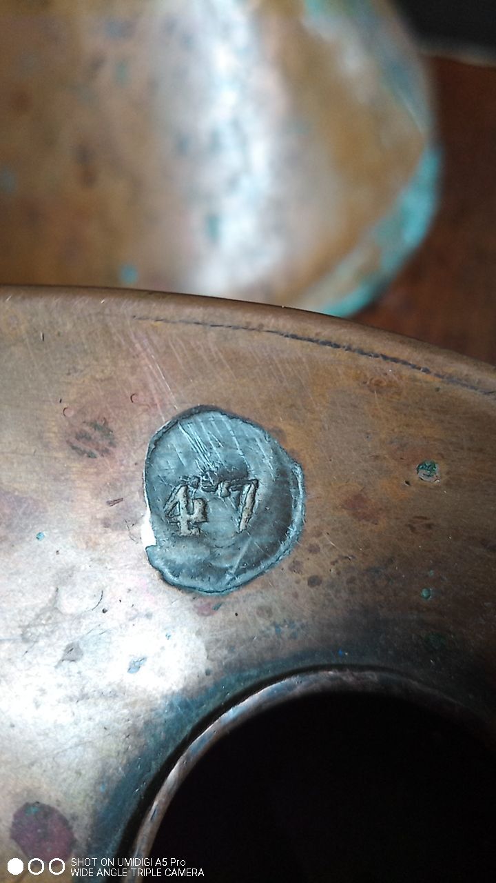 Measures "imperial" english copper 1/2 gill to 1 gallon / nineteenth century x 7pcs