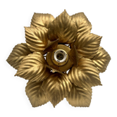 Flower wall light in gold metal Masca Italy 1970 ceiling light