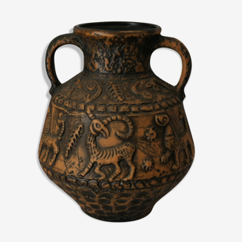 Vintage jug vase jasba bas reliefs fantastic animals