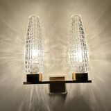 Vintage Glass & Brass Wall Light