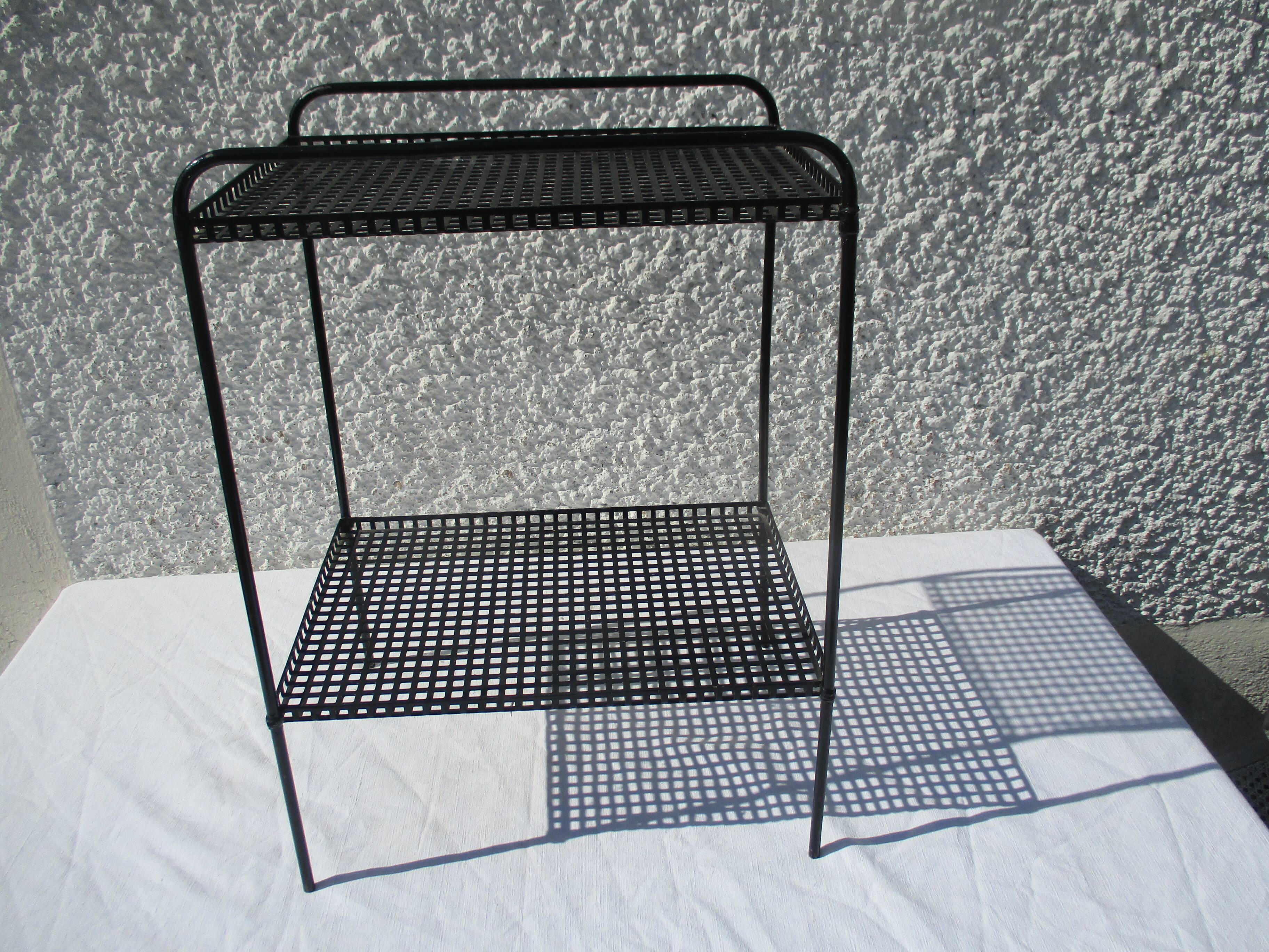 Black lacquered perforated iron harness designer 1950s/60'S