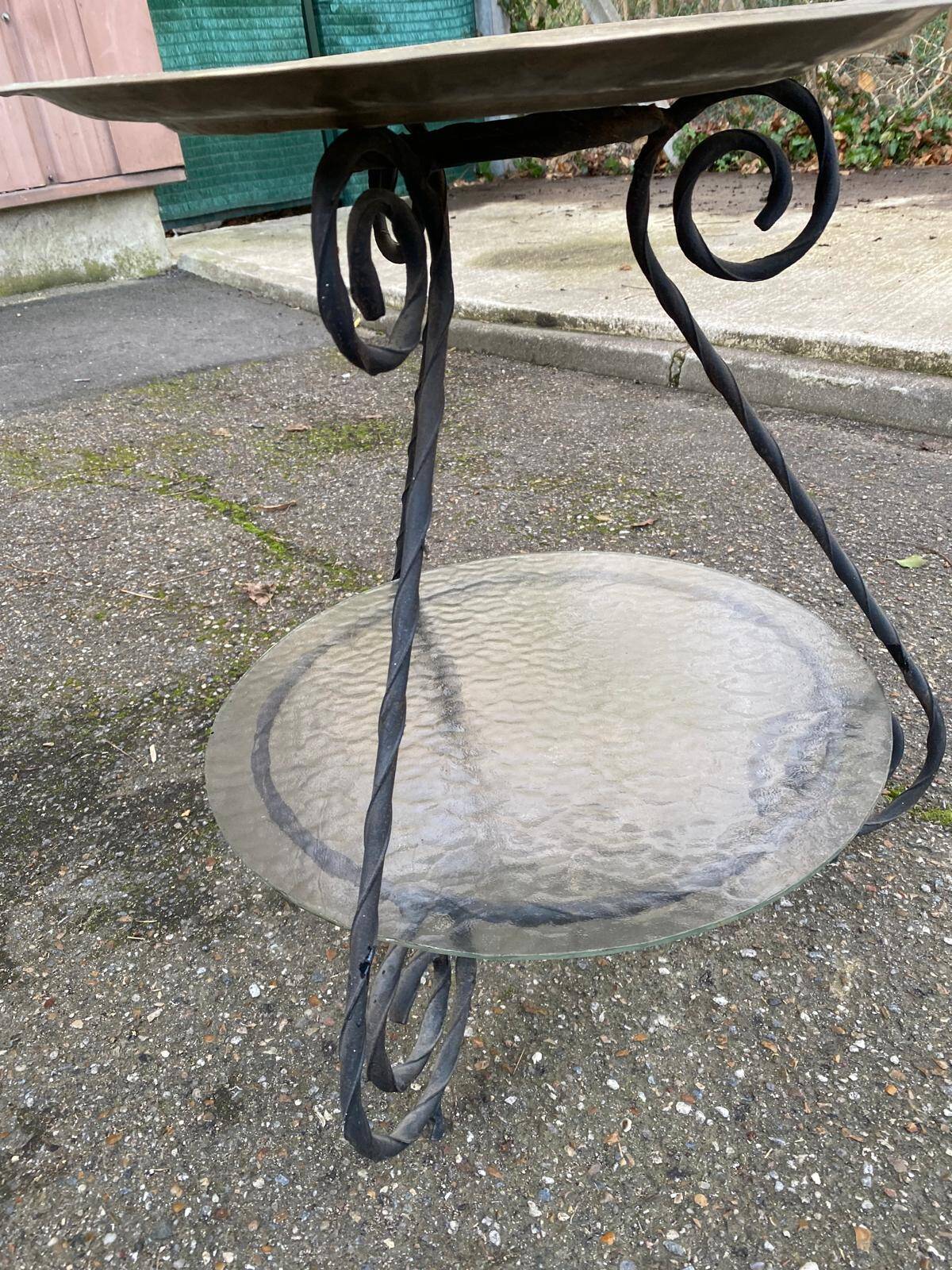 1970s round Moroccan side table