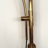 Lampe murale vintage à arc Florian Schulz XL BOCA en laiton, années 1970