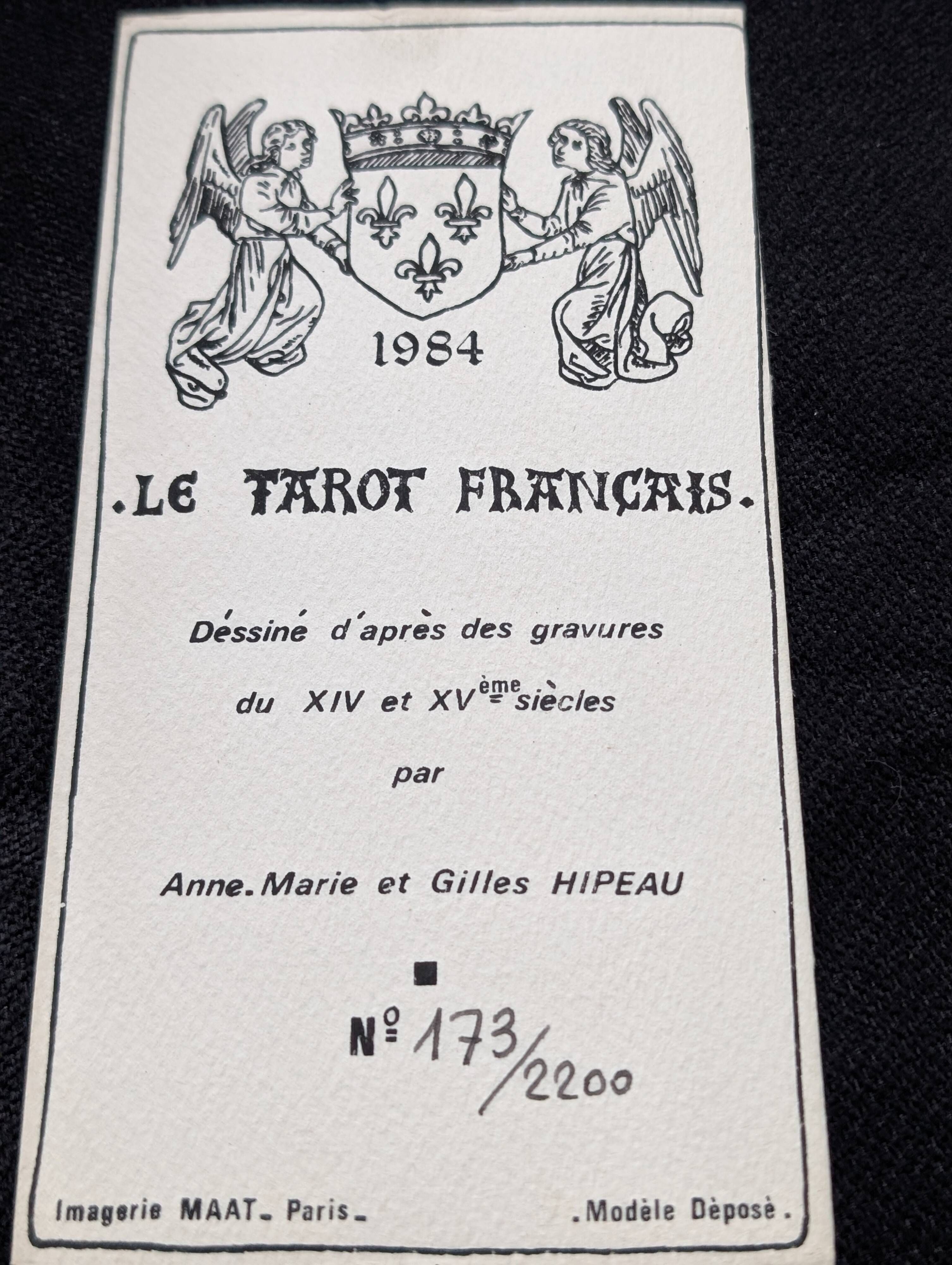 Rare copy "The French Tarot", exceptional number 173/2200