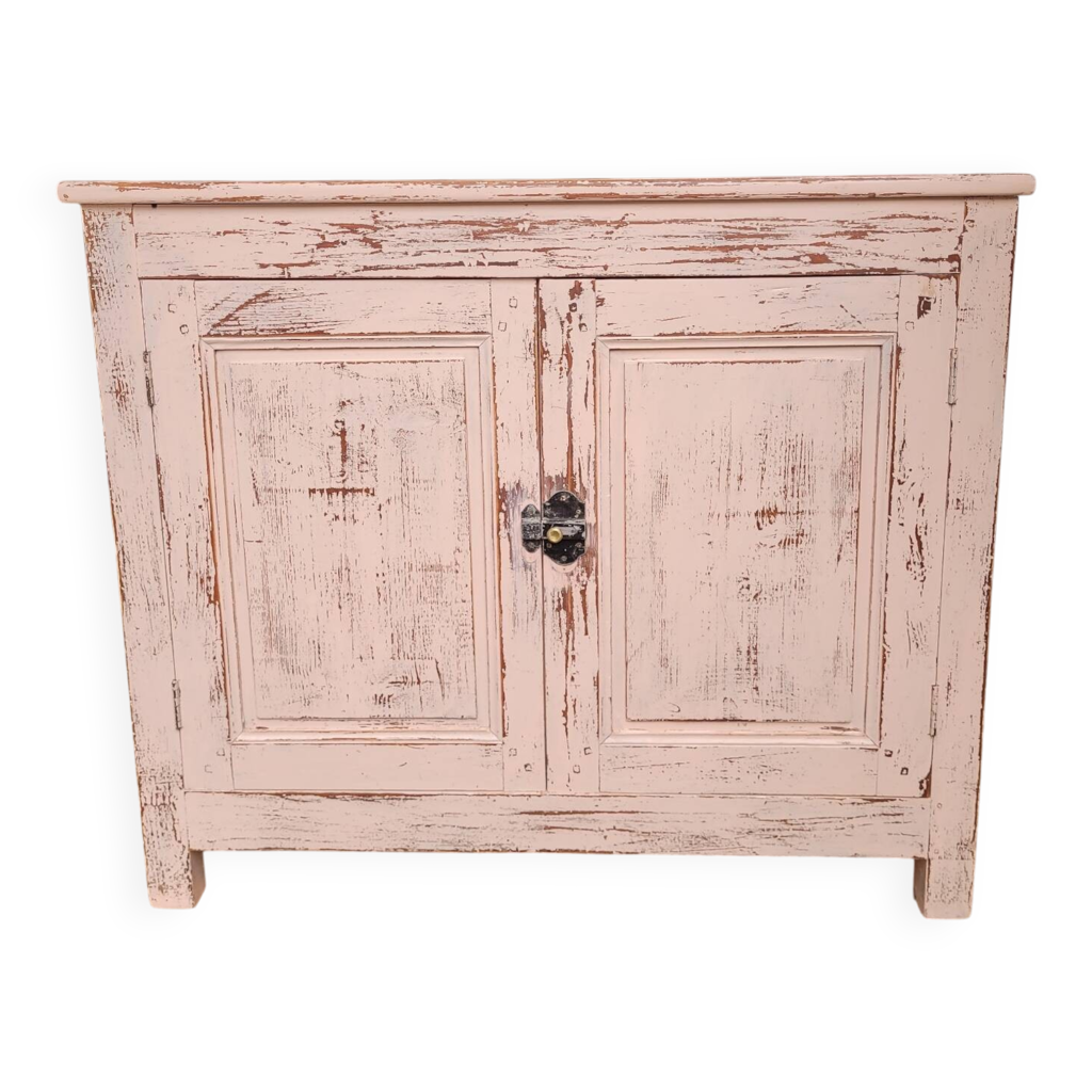 ANCEN PETT CADRE SHABBY CHC EN BOS ET STUC PATNÉ ROSE POUDRÉ