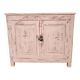 Buffet bas ancien patiné rose poudré – bois massif ciré
