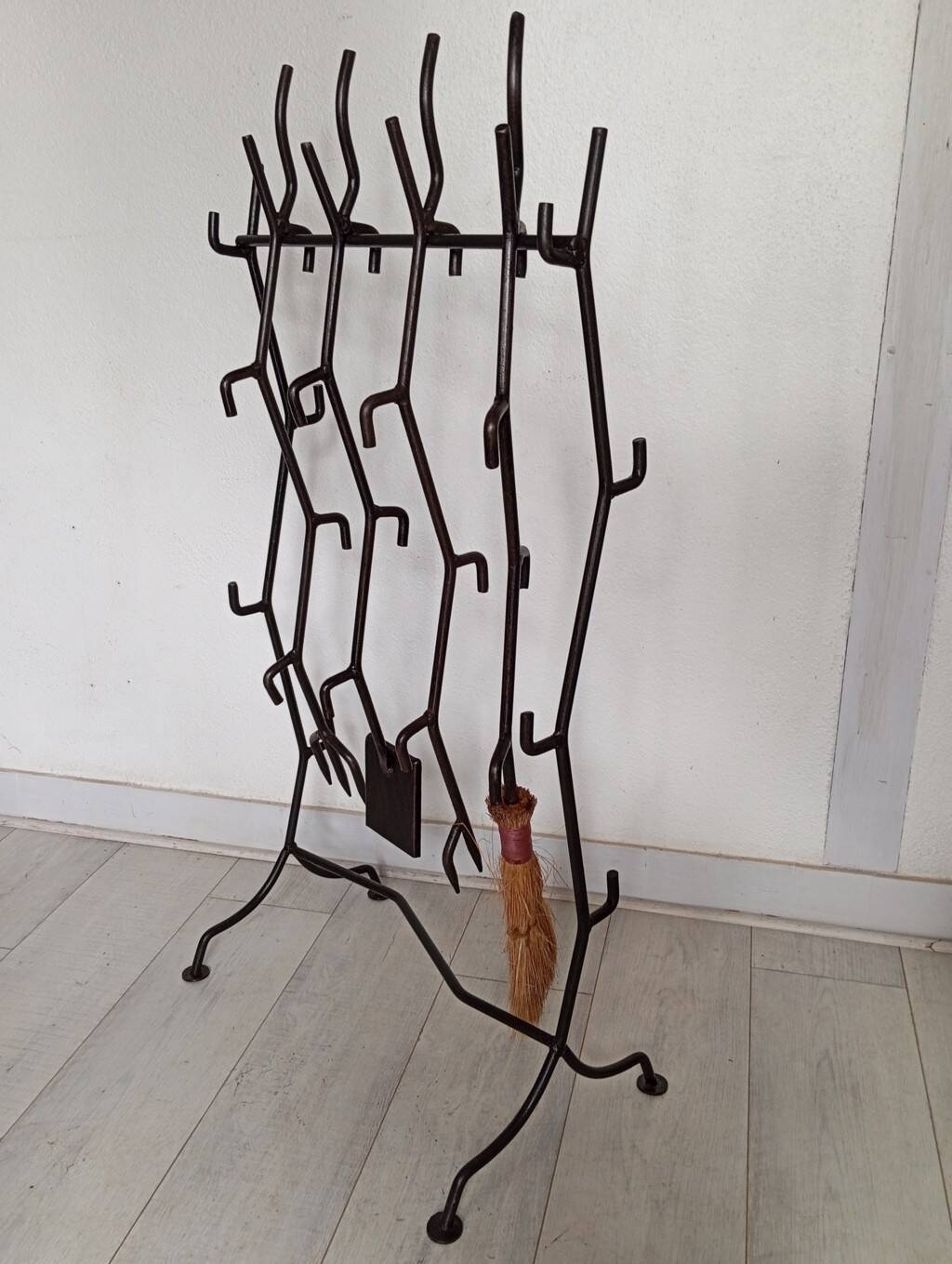 Brutalist fireplace mantel