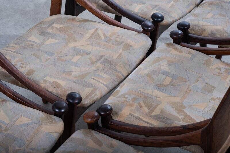 Dining Chairs in Rosewood by Vestervig Erikson for Brdr. Tromborg, 1960s, Set of 6