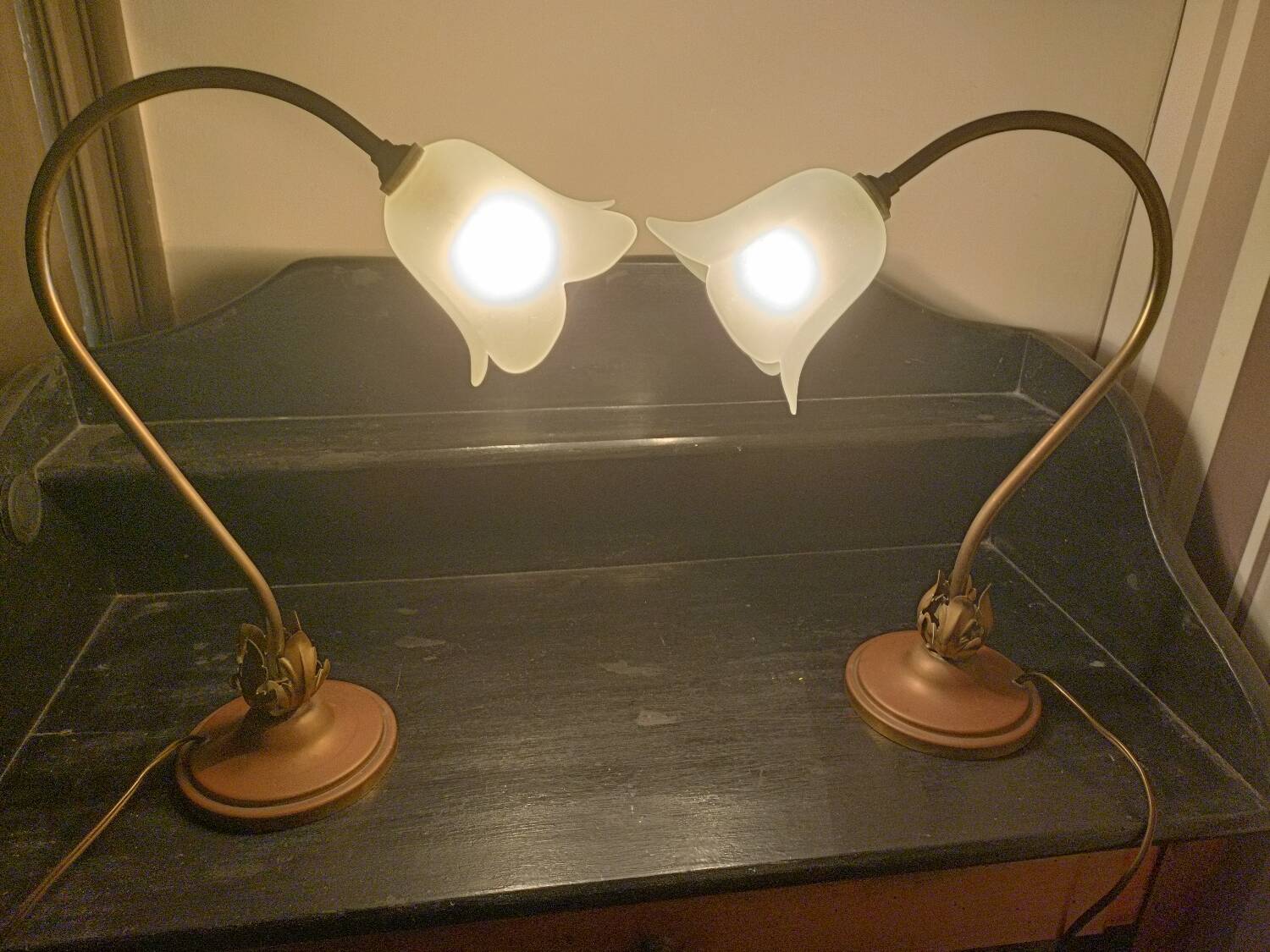 Pair of Art Nouveau style lamps