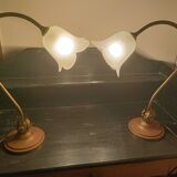 Pair of art nouveau style lamps