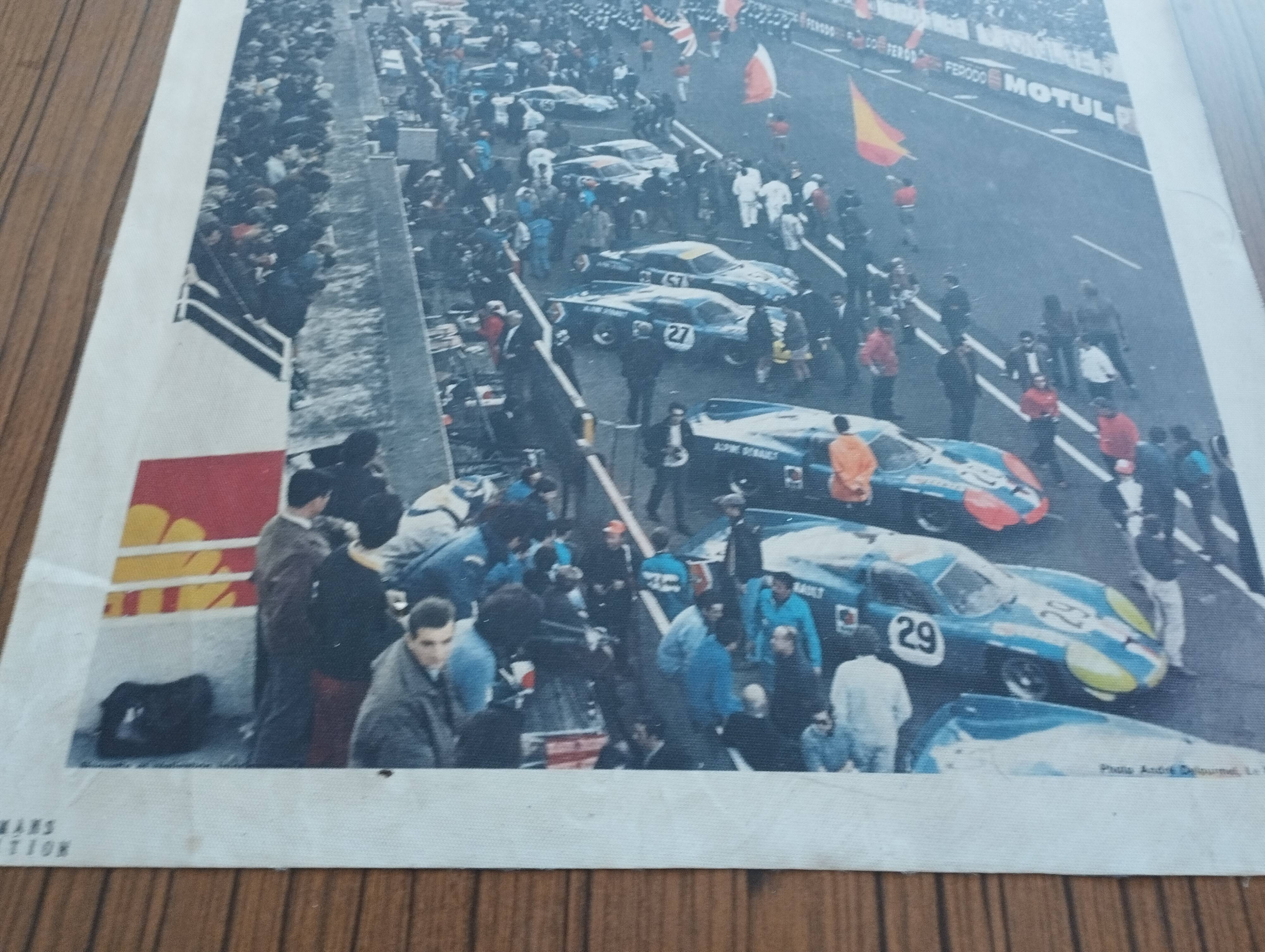Rare old canvas poster of the 24h00 of Le Mans 1969 authentic edition le mans