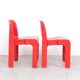 Joe Colombo red universale chairs for Kartell, 1960s