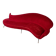 Large 1950s vintage curved sofa in red velvet italian design