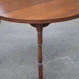 Round wooden table with 1 extension, wooden dining table, dining room table, kitchen table