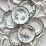 6 mismatched Saint Amand ironstone soup plates