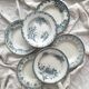 6 mismatched Saint Amand ironstone soup plates