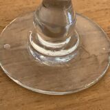 8 old red wine glasses with blown and bubbled glass walk