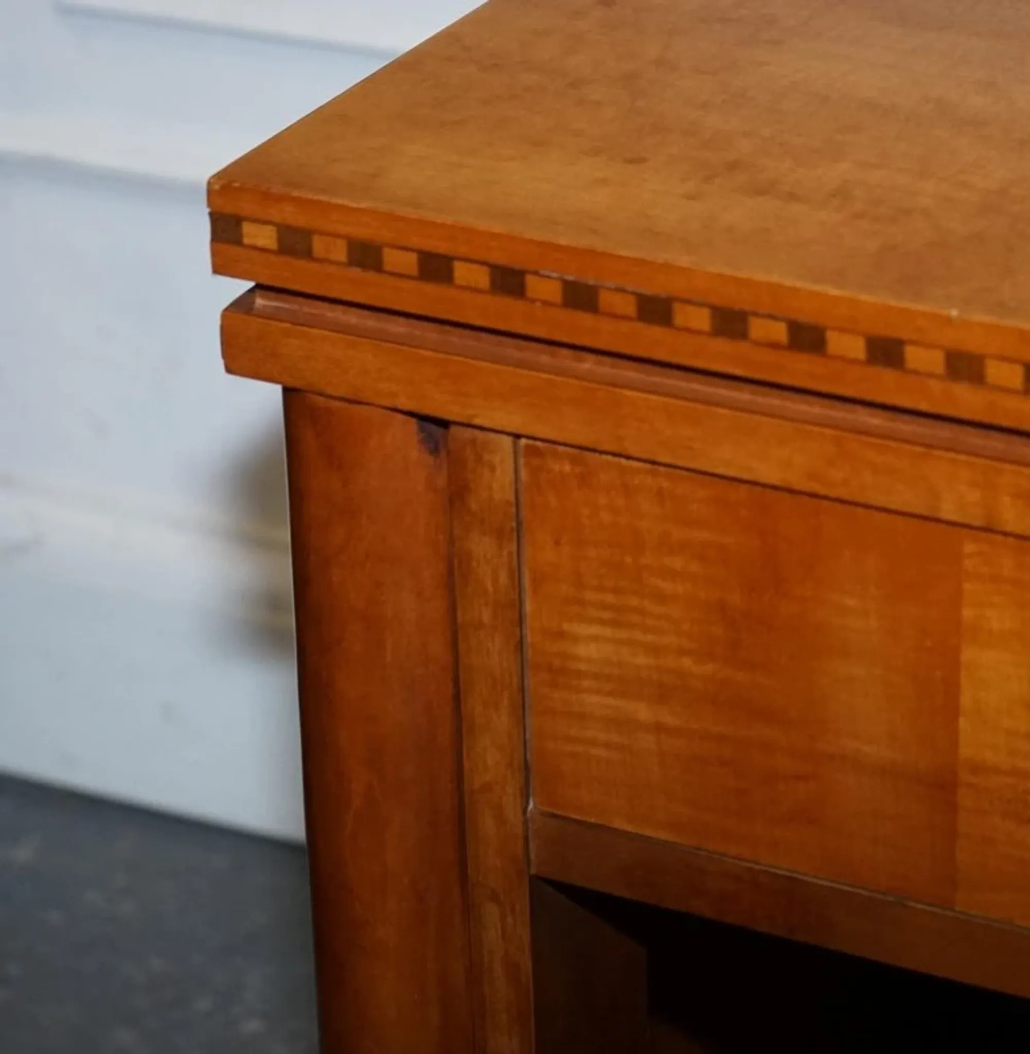 White Genesis Biedermeier Style Bedside Tables by American Hickory, Set of 2