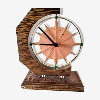 Steel and wood, clock 60s