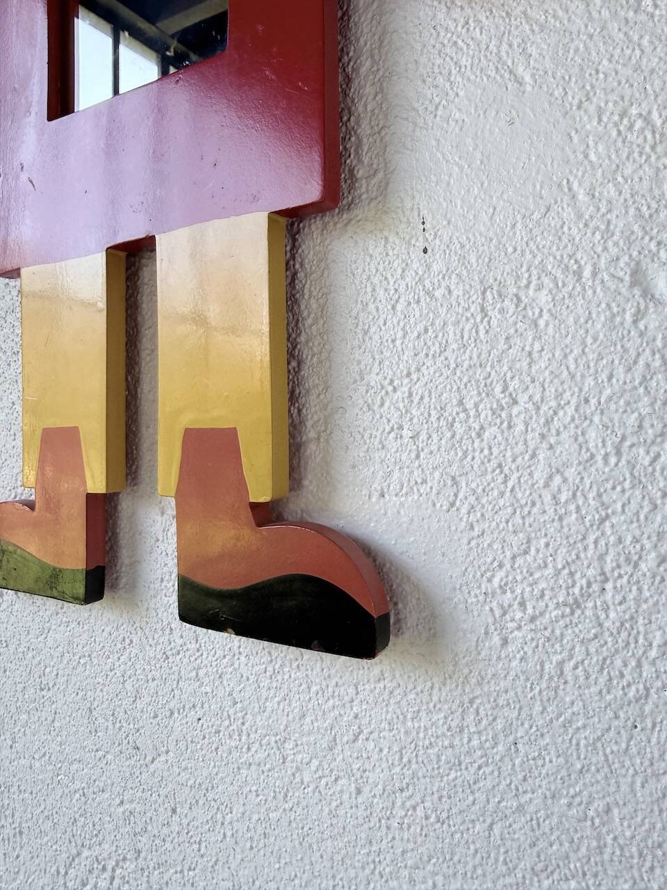 Miroir enfant personnage bois peint
