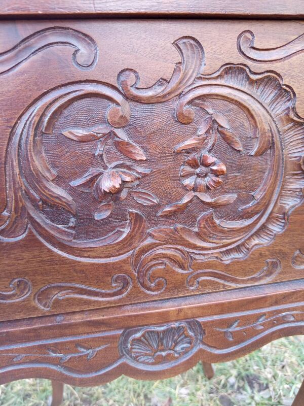 Table de chevet en bois et marbre