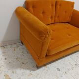 Sofa, daybed art deco, orange velvet