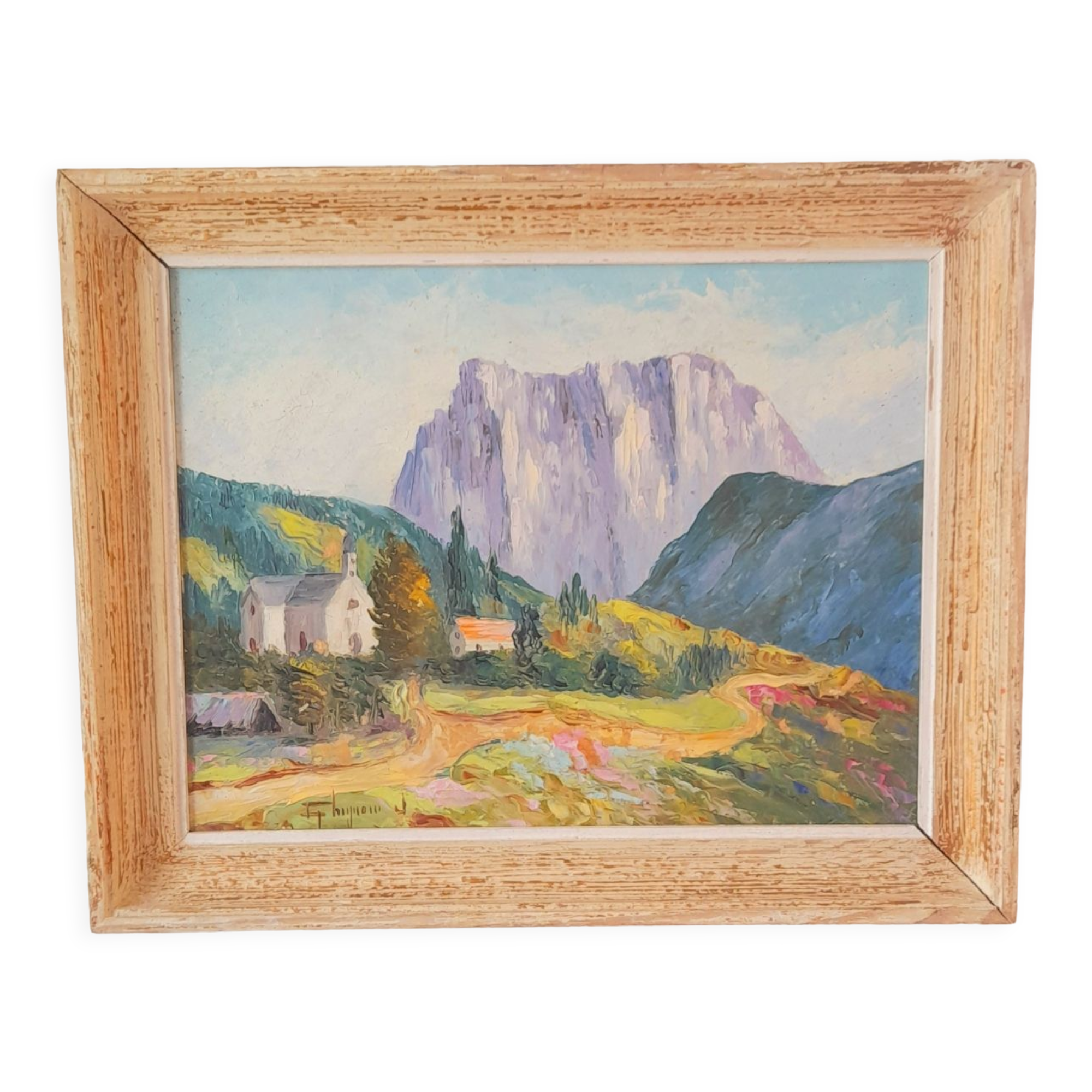 Landscape of Provence painted in oil signed